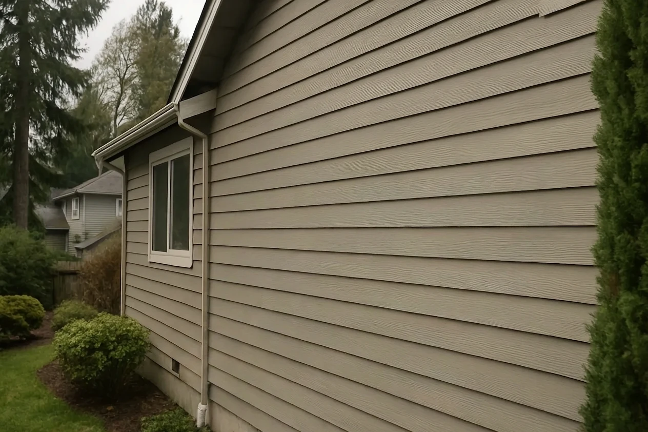 Newly installed and painted exterior siding on a Seattle-area home.