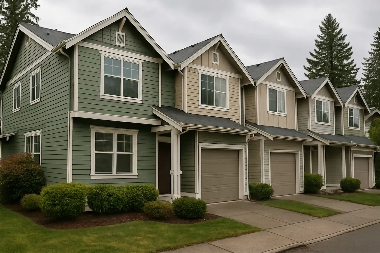 Freshly painted condominium exterior in a Seattle-area community.